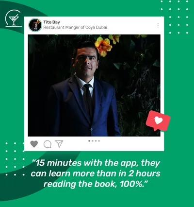 15 minutes with the app, they can learn more than in 2 hours reading the book, 100%. 